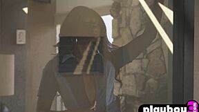 Black and Hot Victoria Antoinette Poses in Lingerie for Playboy! Watch Her Striptease and Undress Naked!