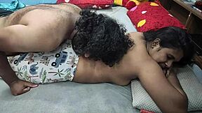 This horny desi couple starts with deep kisses, slowly undressing to play with her juicy boobs in the bedroom.