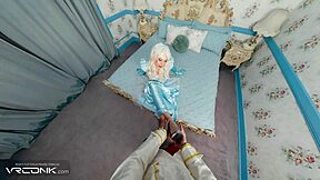 vr conk teen blonde cinderella in cosplay dress sucks and rides huge monster cock in pov parody