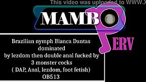 Whoa, Bianca Dantas gets lezdom dominated then double anal by three monster cocks! 🍑🔥