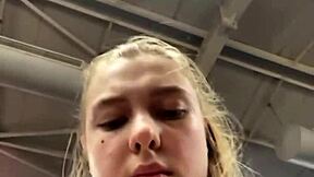 Intense Feelings During Public Workout Masturbation with Chubby Teen's Big Natural Tits and Wet Pussy Leading to Outdoor Orgasm