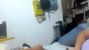 I head to my uncle's house for a visit and things heat up in my cousins' room with petite latina action