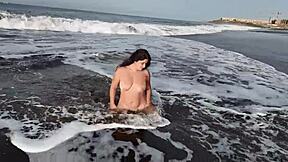 Stepmom, can we do a nude beach photoshoot with your big natural tits out?