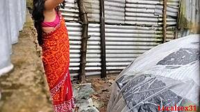 Local desi village girl from Bangladesh with big ass gives deepthroat blowjob and hardcore sex outdoors on ranch. Pussy cum covers her in official video by localsex31.