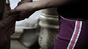 Innocent babysitter virgin teen gets fucked hard by old man in roleplay.