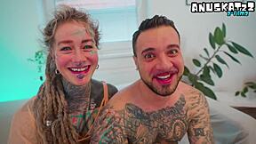 I Feel Intense Pleasure as Tattoo Girl Takes Hard Anal from Big Cock with Balls Deep Ass Fucking