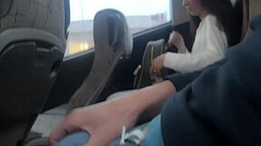 Risky Public Dick Flash Turns into Handjob Cumshot on Crowded Bus Ride