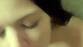 Petite slut boldly takes cumshot ending in messy facial