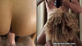super oily ebony teen takes a massive dick from behind in her first casting session