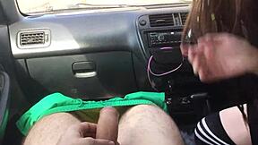 stepbrother fucks stepsister in car during outdoor field taboo roleplay