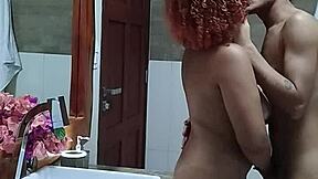 hot latina, want this cumshot in the hotel bathroom?