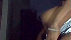 Next door ebony milf flashes saggy tits and big ass in shorts. Preview of her puffy nipples and mature pussy action.