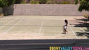 I love this buxom black skank taking my big cock with blowjob. She gets facial cumshot in hardcore interracial action.