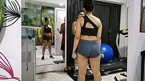 Personal Trainer Silences Moans in Gym