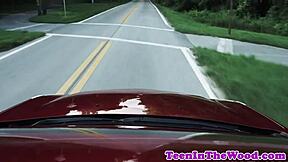 Restrained teen roughly fucked by horny stranger