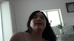 Feeling so emotional as my huge tits asian step sister helps cure my porn addiction with blowjob and doggystyle sex