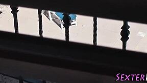 german teen 18+ gets watched while fucking that big cock outdoors 😏