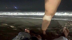 Blonde Brazilian teen Mila Falk gets bareback creampie from big cock Joao O Safado during public beach sex in Rio de Janeiro