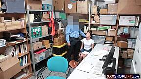 Very Cute Shoplifter Fucks Security Guard for Her Freedom