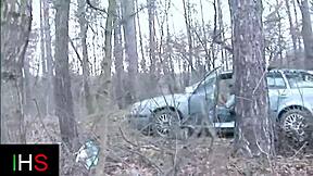 this cute blonde slut gets sublime anal in the woods with doggystyle and rimjob in the car 😏