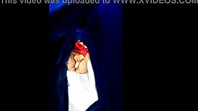 Video casero real, my culona neighbor plays with her exquisite coño and almost discovers me