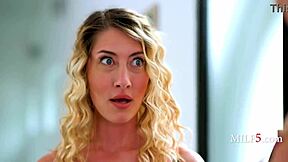 curvy milf tricks her friend into blowing her cute petite boyfriend in a wild threesome