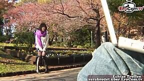 Devote Asian hairy teen gets deflowered in cute creampie casting