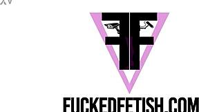 Duo of brunette Helen Star and petite Yessica Bunny in lesbian bunny fetish without lights.