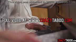 Naughty latina teen Penelope Woods with big ass serves as main dish for guys in gangbang