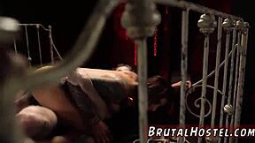 Girl Fucks Man Slave and Blonde Gets Punished in Garage Bondage with Extreme Domination and Fucking for Excited Youthful 18+ Tourists.