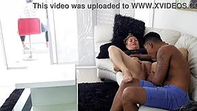 Curvy blonde wife contrasts with taboo roleplay, fucking her stepson in dorm while mature and chubby