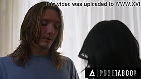 Pure taboo hot Asian stepsis Lulu Chu taunts pervy stepbro during sex with stepmoms nudes in domination and deepthroat action.