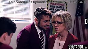 I can't believe these horny students gangbanged my huge tits as a bbw mature teacher in the classroom with big cocks