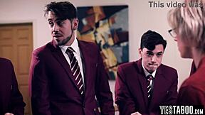 I can't believe these horny students gangbanged my huge tits as a bbw mature teacher in the classroom with big cocks