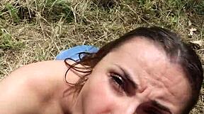 Home sweet BJ turns into a wild outdoor facial surprise in the forest