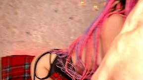 this cute couple in halloween costumes fists and fucks doggystyle outdoors leading to squirting orgasms creampie and cum covered pussy