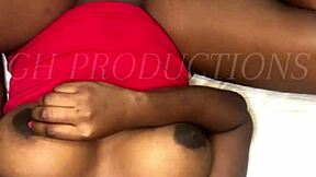 In this amateur scene, a guy makes a chocolate teen squirt hard with toys and licking until her pussy drips juice.