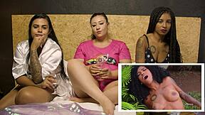 reacting to the movie bobeou dançou where sant watches his first porn with ariella ferraz, the hardcore anal star, featuring amanda borges and aquele mario