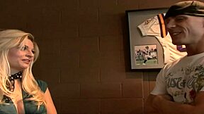 Kayla Kleevage shows off her monster tits. She teases with shaved pussy outdoors.