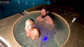 hot tub sex unfolds with blonde cheating wife deliah grace in jacuzzi creampie and doggystyle from wca productions