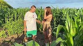Oh man, I hard roughly fucked this hot cute multiorgasmic babe in public on a corn field, she moaned so loud!