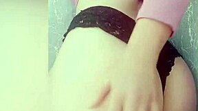 Young girl shows off her cute tits and ass in homemade video