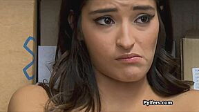 Teen spreads wide for mall security's cock in hardcore shop burglar action