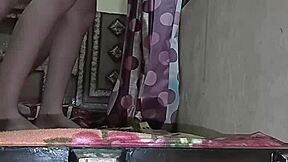 sweet cute bhabhi dares rough doggystyle fucking near window with moaning and riding action. her husband watches as she teases with wet pussy and sensual moves