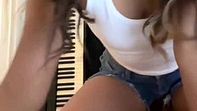 Petite Amateur Latina Teen 18+ Rides Huge Thick Dildo to Squirting Orgasm in Panties