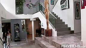 kinky beauties are fingering and licking their shaved pussies in this masturbation scene