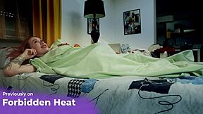 Does stepmother suck stepson in shared bed for creampie?