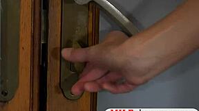 Sexy milf and teen 18+ hot threesome session with gym coach