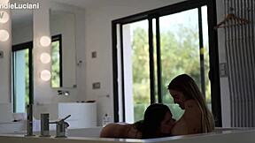 In this hot threesome Alba Lala joins two guys for deepthroat blowjob and doggystyle fucking. She takes big cock in her tight pussy.