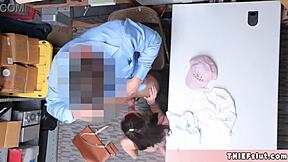 Ellen page lookalike shoplifter teen chick gets cute pussy rough fucked by mall cop